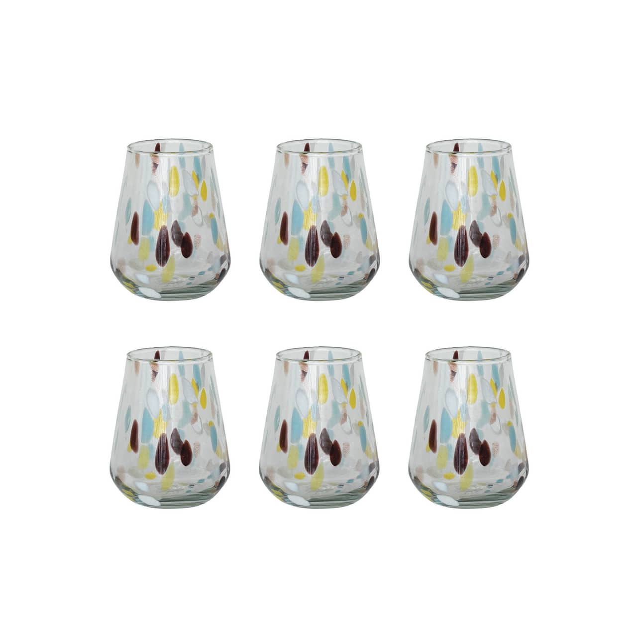 Hello Honey® 12.5oz. Blown Confetti Drinking Glasses, 6ct.